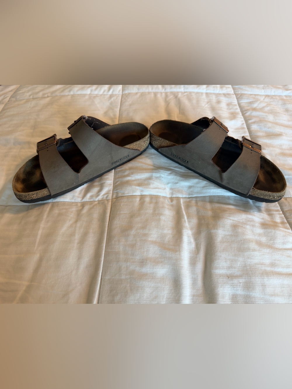 Birkenstock Arizona girls brown Adjustable Buckle Two-Strap Slide Sandals 40-26D